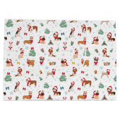 Weihnachtshunde in Weihnachtszubehör Große Geschenktüte (Rückseite)