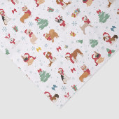 Weihnachtshunde in Weihnachtszubehör Seidenpapier (Ausschnitt)