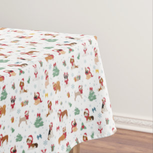 Weihnachtshunde in Weihnachtszubehör Tischdecke