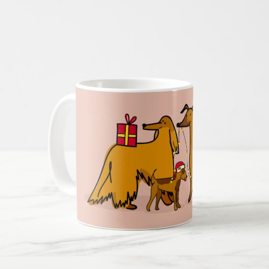 Weihnachtshunde Kaffeetasse (Vorderseite Links)