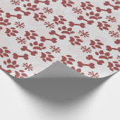 Weihnachtshunde Katze Knochen Schneeflocke Dot Mus Geschenkpapier (Ecke)