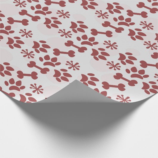 Weihnachtshunde Katze Knochen Schneeflocke Dot Mus Geschenkpapier (Ecke)