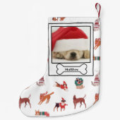 Weihnachtshunde Knochen Foto Welpe Kleiner Weihnachtsstrumpf (Rückseite)