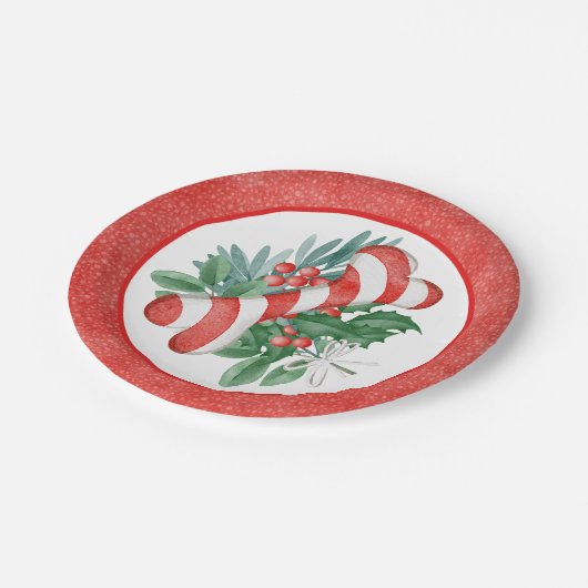 Weihnachtshunde Knochen Papierplatte Pappteller (Schrägansicht)