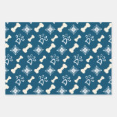 Weihnachtshunde Knochen-Schneeflocke Muster Geschenkpapier Set (Vorderseite 2)