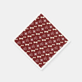 Weihnachtshunde Knochen-Schneeflocke Muster Serviette (Ecke)