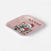 Weihnachtshunde machen Freude an der Weihnachtszei Pappteller (Gewinkelt)