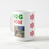 Weihnachtshunde Mama Paw Print Snowflake Foto Kaffeetasse (Vorderseite Links)