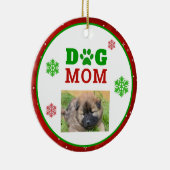 Weihnachtshunde Mama Paw Print Snowflake Foto Keramik Ornament (Rechts)