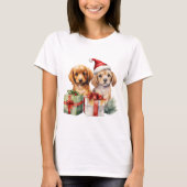 Weihnachtshunde mit Geschenken T-Shirt (Vorderseite)
