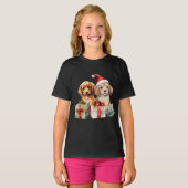 Weihnachtshunde mit Geschenken T-Shirt (Vorne ganz)