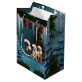 Weihnachtshunde Mittlere Geschenktüte (Vorderseite Schrägansicht)