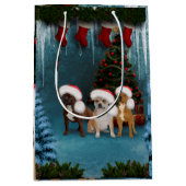 Weihnachtshunde Mittlere Geschenktüte (Vorderseite)