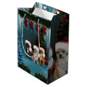 Weihnachtshunde Mittlere Geschenktüte (Rückseite Schrägansicht)