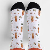 Weihnachtshunde Monogramm Feier Socken (Oben)