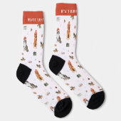 Weihnachtshunde Monogramm Feier Socken (Rechts)