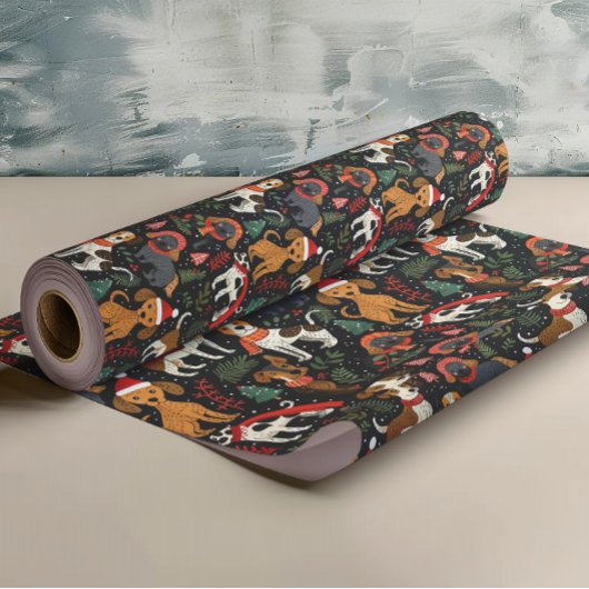 Weihnachtshunde Muster Geschenkpapier