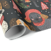 Weihnachtshunde Muster Geschenkpapier (Rolleneckpunkt)
