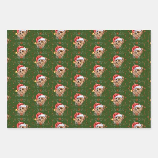 Weihnachtshunde Muster Geschenkpapier Set (Vorderseite 3)