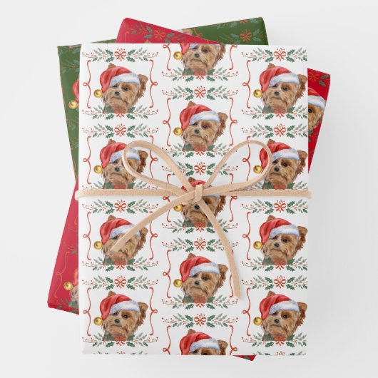 Weihnachtshunde Muster Geschenkpapier Set (Beispiel)