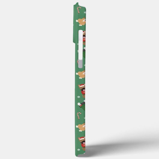 Weihnachtshunde Muster Red Green Case-Mate iPhone Hülle (Rückseite / Links)