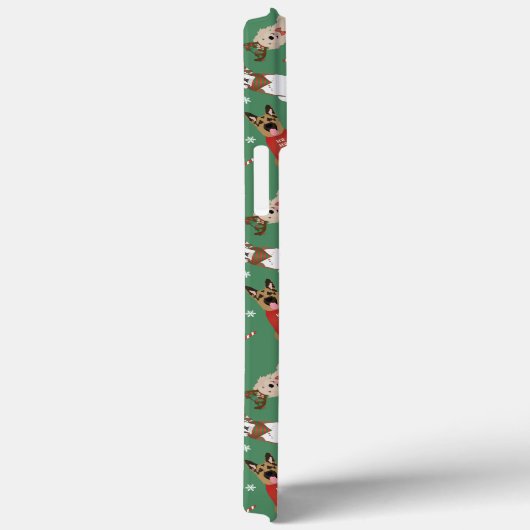 Weihnachtshunde Muster Red Green Case-Mate iPhone Hülle (Rückseite / Rechts)