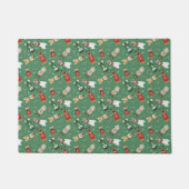 Weihnachtshunde Muster Red Green Fußmatte (Vorderseite)