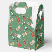 Weihnachtshunde Muster Red Green Geschenkschachtel (Geöffnet)