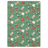 Weihnachtshunde Muster Red Green Klemmbrett (Rückseite)