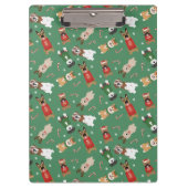 Weihnachtshunde Muster Red Green Klemmbrett (Vorderseite)