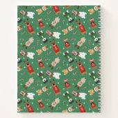 Weihnachtshunde Muster Red Green Notizblock (Rückseite)