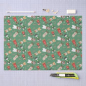 Weihnachtshunde Muster Red Green Seidenpapier (Handwerk)