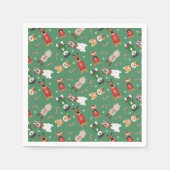 Weihnachtshunde Muster Red Green Serviette (Vorderseite)