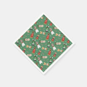 Weihnachtshunde Muster Red Green Serviette (Ecke)