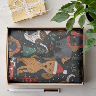 Weihnachtshunde Muster Seidenpapier