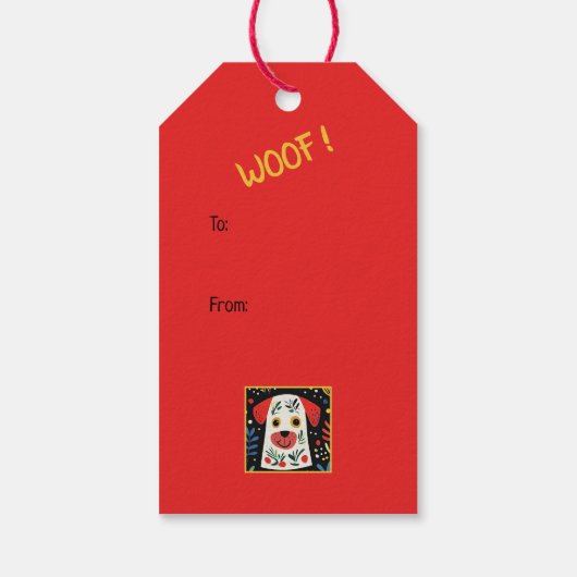 Weihnachtshunde Niedlich Geschenkanhänger (Rückseite)