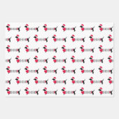 Weihnachtshunde Niedlich Graphic Dackeln 3-teilige Geschenkpapier Set (Vorderseite 3)
