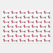 Weihnachtshunde Niedlich Graphic Dackeln 3-teilige Geschenkpapier Set (Vorderseite)