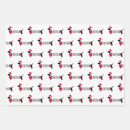 Weihnachtshunde Niedlich Graphic Dackeln 3-teilige Geschenkpapier Set