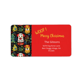 Weihnachtshunde Niedlich Rücksendeadresse Etikett Adressaufkleber