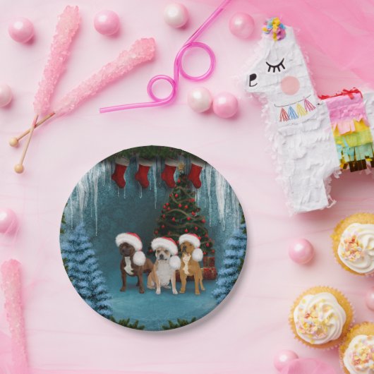 Weihnachtshunde Pappteller (Party)