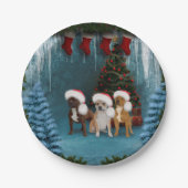 Weihnachtshunde Pappteller (Vorderseite)