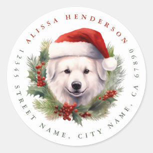 Weihnachtshunde-Round-Stickers Runder Aufkleber