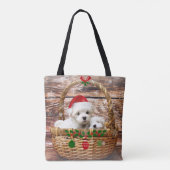 Weihnachtshunde, süß, tasche (Rückseite)