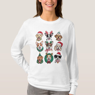Weihnachtshunde Süßer Feiertagswelpe T-Shirt