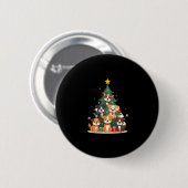 Weihnachtshunde Tree T - Shirt Niedlich Hunde Welp Button (Vorne & Hinten)