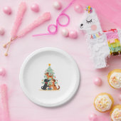 Weihnachtshunde Tree T - Shirt Niedlich Hunde Welp Pappteller (Party)