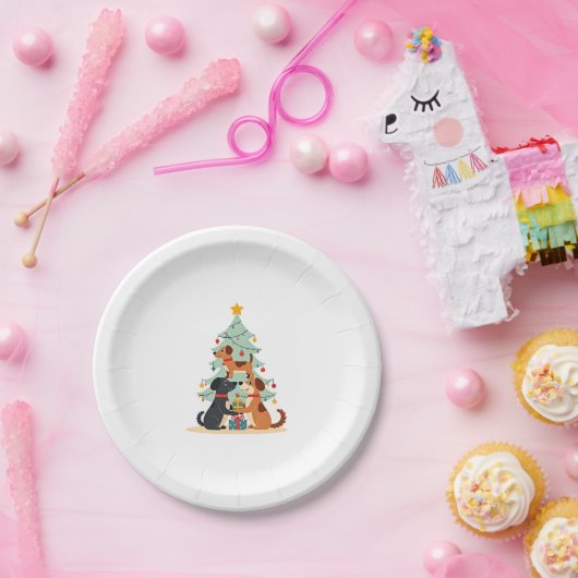 Weihnachtshunde Tree T - Shirt Niedlich Hunde Welp Pappteller (Party)