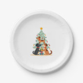 Weihnachtshunde Tree T - Shirt Niedlich Hunde Welp Pappteller (Vorderseite)