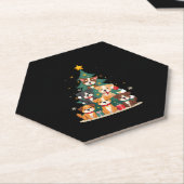 Weihnachtshunde Tree T - Shirt Niedlich Hunde Welp Untersetzer (angewinkelt)